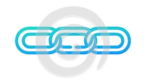 Three-Link Gradient Chain Icon for Network, vector design Generative AI