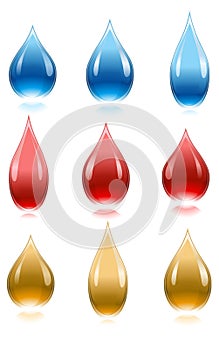Three liquid drops