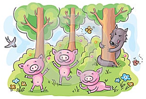 Three little pigs fairy tale photo