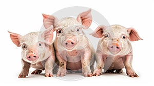 Three Little pigs on an isolated white background