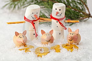 Three little pigs - a symbol of 2019