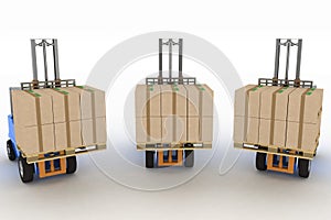 Three loaders with cargo