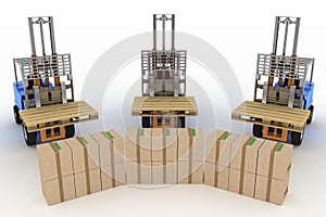 Three loaders without cargo