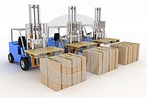 Three loaders without cargo