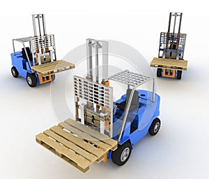 Three loaders without cargo