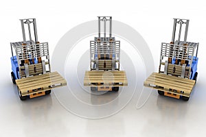 Three loaders without cargo