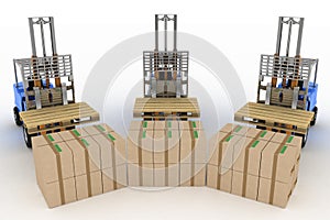 Three loaders without cargo