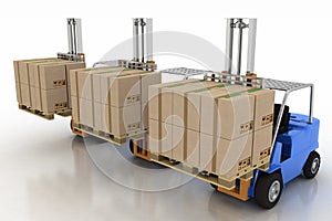 Three loaders with cargo