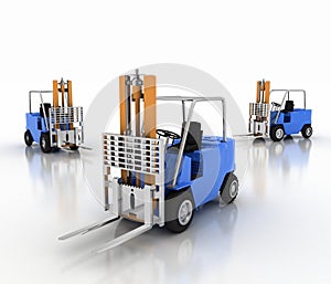 Three loaders without cargo