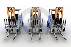 Three loaders without cargo