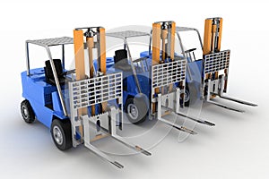 Three loaders without cargo