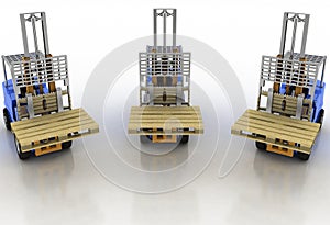 Three loaders without cargo