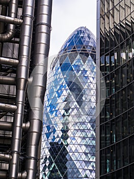 Three London Skyscrapers - Gherkin, Lloyds, Willis photo