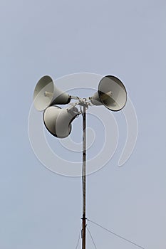 three loudspeakers in the mosque