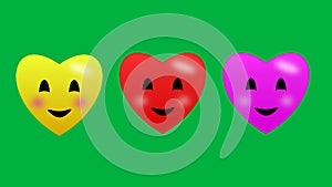 three love, heart and blushing emoji