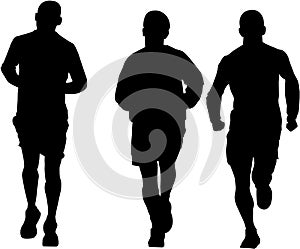 Tres hombre correr 