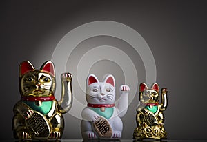 Three Maneki Neki, asian good luck cats