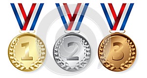 Three medals, Gold, Silver and bronze for the winners