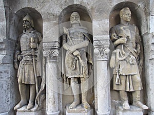 Three medieval knights in Hungary