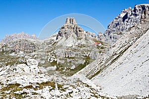 Dolomites Alps, Three Merlons Cottage, South Tyrol, Italy photo