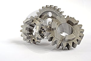 Three metal gears