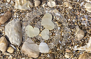 Three Metal Hearts Underwater.