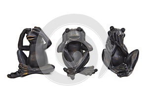 Three Metall Frogs