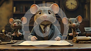Three Mice in a Office