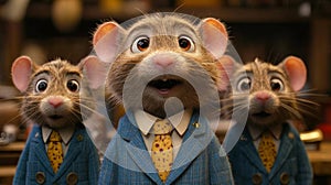 Three Mice in Suits