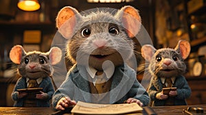 Three Mice in Suits