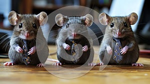 Three Mice In Suits