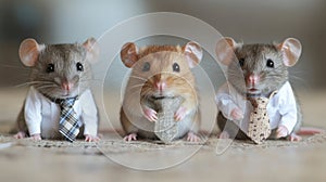 Three Mice in Suits
