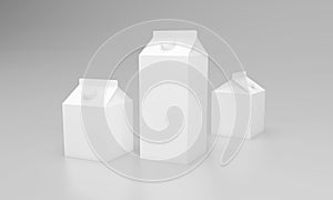 Three Milk Pack Two Half Liters And One Liters Carton Mockup Template