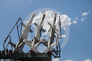 Three missiles on the installation are aimed upwards.