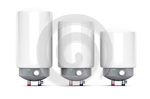 Three Modern Automatic Water Heaters photo