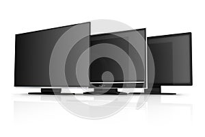 Three modern TV