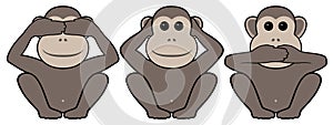 Three monkeys photo