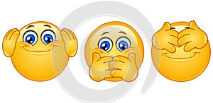 Three monkeys emoticons