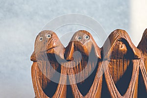 Three monkeys hear, see and speak no evil