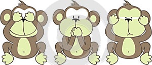 Three monkeys saying