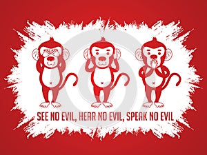 Three monkeys SEE HEAR SPEAK