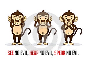 Three monkeys SEE HEAR SPEAK