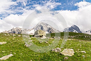 Three mountain peaks