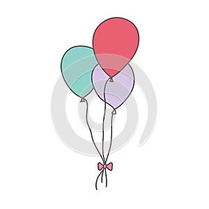 Three multi-colored balloons. Vector drawingÃÅ½