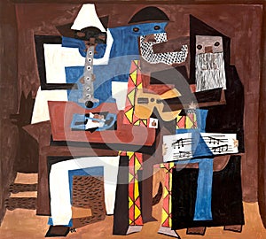 Three musicians in the style of Picasso photo