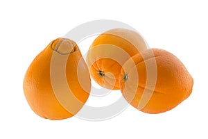 Three navel oranges