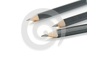 Three new gray triangular pencil isolated