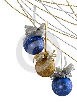 Three new year balls on chains