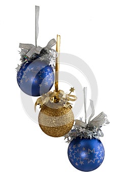 Three new year balls isolated