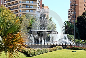 Three Nymphs Fountain in Malaga, Spain photo